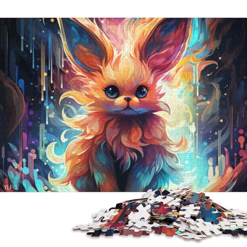 1000-teiliges Puzzle für Erwachsene, Psychedelischer Fuchs, Puzzle für Erwachsene, Papppuzzle, lustiges Geschenk (Größe 38 * 26 cm) von LiJianXXS