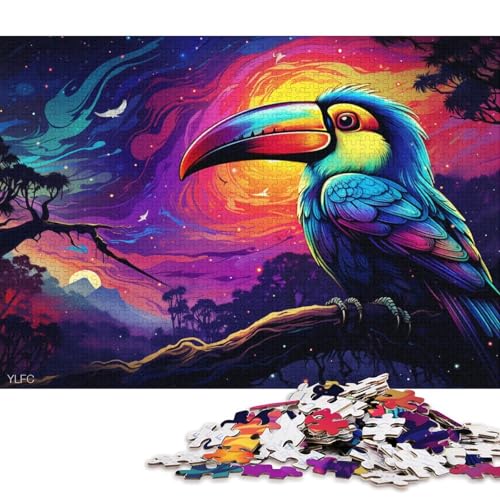 1000-teiliges Puzzle für Erwachsene, Puzzle-Geschenke, Bunte Tukan-Puzzles für Kinder, Holzpuzzle, Spielzeug, Denkspiel 75x50cm/1000 Stück von LiJianXXS