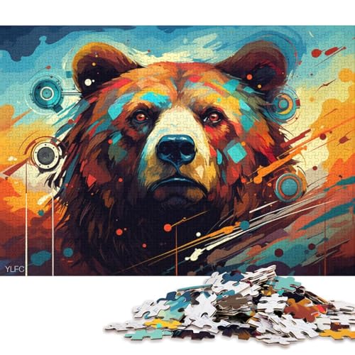 1000-teiliges Puzzle für Erwachsene, Puzzle-Geschenke, Roboter-Braunbär, Kunst-Puzzles für Kinder, Karton-Puzzles, Spielzeug, Denkspiel 38x26cm/1000 Stück von LiJianXXS