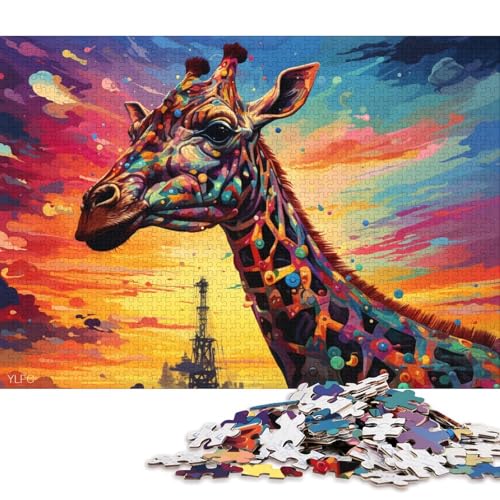 1000-teiliges Puzzle für Erwachsene, Puzzle-Geschenke, Roboter-Giraffe, Kunst-Puzzles für Kinder, Holzpuzzle, Spielzeug, Denkspiel 75x50cm/1000 Stück von LiJianXXS