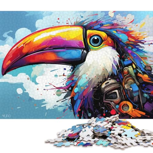 1000-teiliges Puzzle für Erwachsene, Puzzle-Geschenke, bunter Roboter-Tukan, Puzzle für Kinder, Holzpuzzle, Spielzeug, Denkspiel 75x50cm/1000 Stück von LiJianXXS