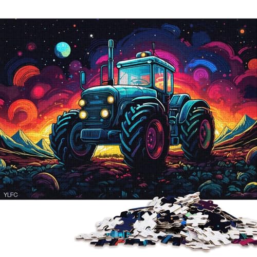 1000-teiliges Puzzle für Erwachsene, Puzzle Traktor im Weltraum, Puzzle für Kinder, Kartonpuzzle, Spielzeug, Denkspiel 38x26cm/1000 Stück von LiJianXXS