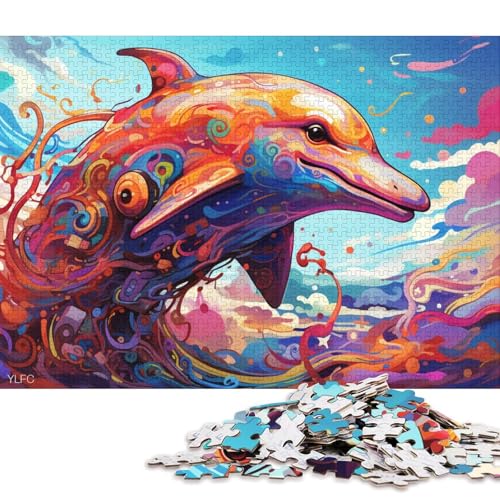 1000-teiliges Puzzle für Erwachsene, Puzzles, Geschenke für Roboter, Delfin, Kunst, Puzzles für Kinder, Holzpuzzle, Spielzeug, Denkspiel 75x50cm/1000 Stück von LiJianXXS