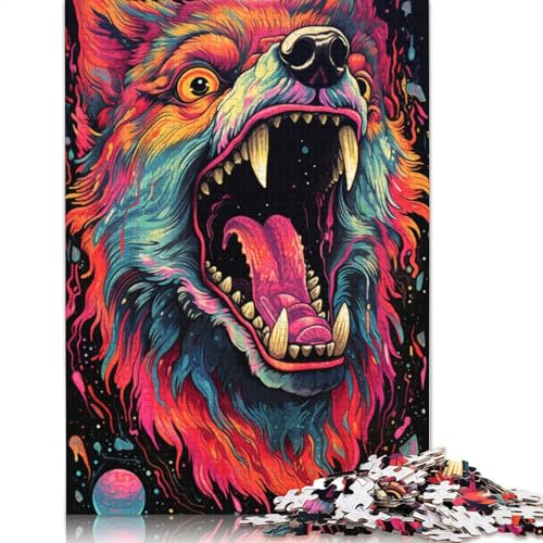 1000-teiliges Puzzle für Erwachsene, Wütender Shiba Inu, Puzzle für Erwachsene, Holzpuzzle, Lernspiele, Heimdekorationspuzzle. 75 x 50 cm von LiJianXXS