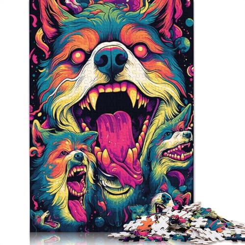 1000-teiliges Puzzle für Erwachsene, Wütender Shiba Inu, Puzzles für Erwachsene, Papppuzzle, Lernspiele, Heimdekorationspuzzle. 38 x 26 cm von LiJianXXS