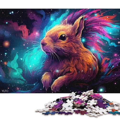 1000-teiliges Puzzle für Erwachsene, buntes Eichhörnchen-Puzzle für Kinder, Holzpuzzle, Spielzeug, Denkspiel 75x50cm/1000 Stück von LiJianXXS