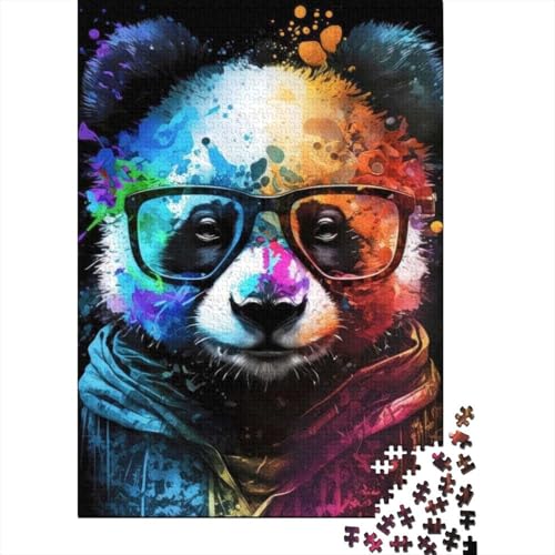 1000-teiliges Puzzle für Erwachsene, buntes Panda-Puzzle, Holzpuzzle, Lernspielzeug, Größe: 75 x 50 cm von LiJianXXS