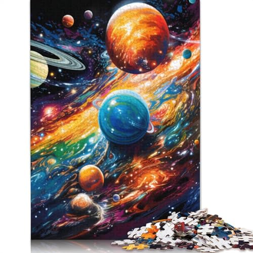 1000-teiliges Puzzle für Erwachsene, farbenfrohes Universum-Puzzle für Erwachsene, Kartonpuzzle, anspruchsvolles Spiel, Größe: 38 x 26 cm von LiJianXXS