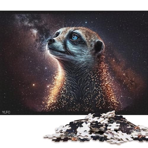 1000-teiliges Puzzle für Erwachsene, kosmisches Galaxie-Erdmännchen. Puzzle für Erwachsene, anspruchsvolles Kartonpuzzle 38x26cm/1000 Teile von LiJianXXS