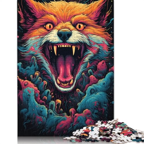 1000-teiliges Puzzle für Erwachsene und Kinder, Angry Fox-Puzzle für Erwachsene, Kartonpuzzle, Spielzeug, Denkspiel, 38 x 26 cm von LiJianXXS