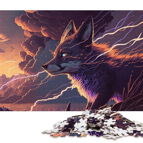 1000-teiliges Puzzle für Erwachsene und Kinder, Art Dream Fox-Puzzle für Erwachsene, Kartonpuzzle, Spielzeug, Denkspiel, 38 x 26 cm von LiJianXXS