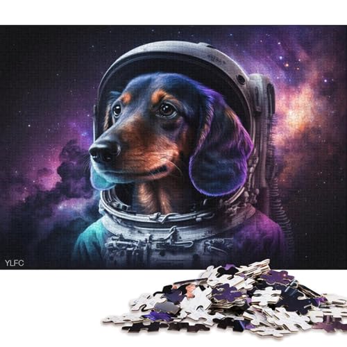 1000-teiliges Puzzle für Erwachsene und Kinder, Astronauten-Chihuahua-Puzzle für Erwachsene, Holzpuzzle, Spielzeug, Denkspiel, 75 x 50 cm von LiJianXXS