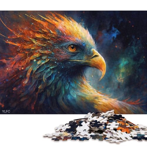 1000-teiliges Puzzle für Erwachsene und Kinder, Bunter Phönixvogel, Puzzle für Erwachsene, Holzpuzzle, Spielzeug, Denkspiel, 75 x 50 cm von LiJianXXS