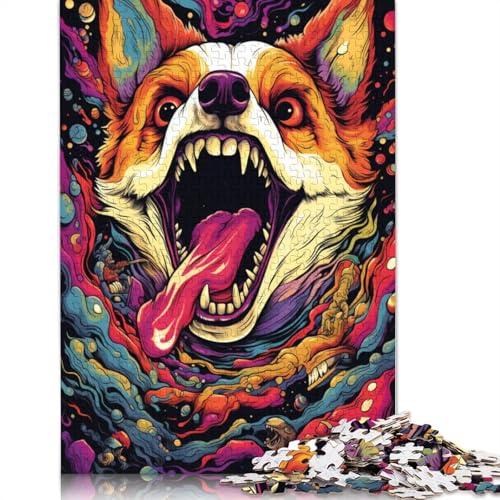 1000-teiliges Puzzle für Erwachsene und Kinder, Corgi-Tierpuzzle für Erwachsene, Holzpuzzle, Spielzeug, Denkspiel, 75 x 50 cm von LiJianXXS