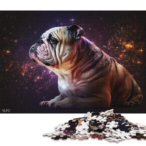 1000-teiliges Puzzle für Erwachsene und Kinder, Cosmic Bulldog, Puzzle für Erwachsene, Holzpuzzle, Spielzeug, Denkspiel, 75 x 50 cm von LiJianXXS