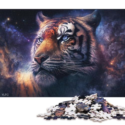 1000-teiliges Puzzle für Erwachsene und Kinder, Cosmic Galaxy Tiger, Puzzle für Erwachsene, Holzpuzzle, Spielzeug, Denkspiel, 75 x 50 cm von LiJianXXS