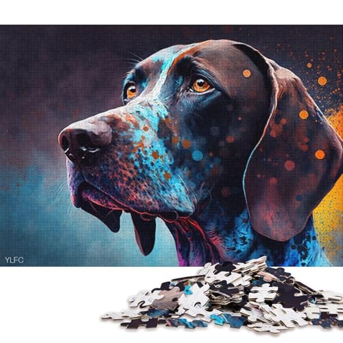 1000-teiliges Puzzle für Erwachsene und Kinder, Deutscher Kurzhaar-Vorstehhund, Puzzle für Erwachsene, Papppuzzle, Spielzeug, Denkspiel, 38 x 26 cm von LiJianXXS