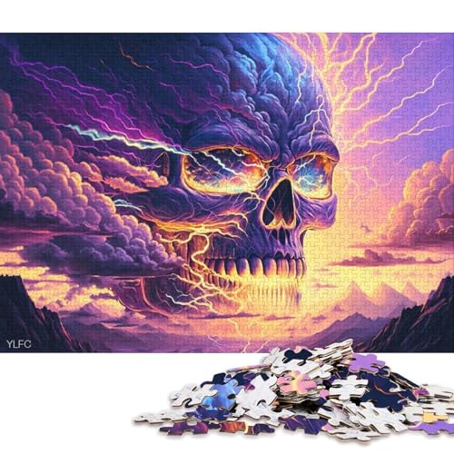 1000-teiliges Puzzle für Erwachsene und Kinder, Fantasy-Totenkopf-Puzzle für Erwachsene, Kartonpuzzle, Spielzeug, Denkspiel, 38 x 26 cm von LiJianXXS