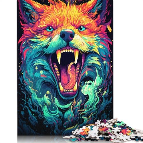 1000-teiliges Puzzle für Erwachsene und Kinder, Fuchs-Kunst-Puzzle für Erwachsene, Holzpuzzle, Spielzeug, Denkspiel, 75 x 50 cm von LiJianXXS