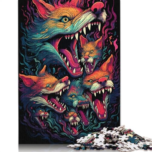 1000-teiliges Puzzle für Erwachsene und Kinder, Fuchs-Kunst-Puzzle für Erwachsene, Kartonpuzzle, Spielzeug, Denkspiel, 38 x 26 cm von LiJianXXS