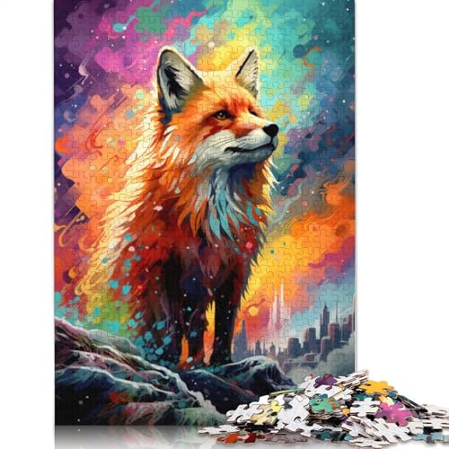 1000-teiliges Puzzle für Erwachsene und Kinder, Fuchs-Puzzle für Erwachsene, Kartonpuzzle, Spielzeug, Denkspiel, 38 x 26 cm von LiJianXXS