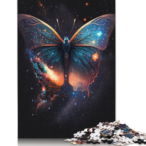 1000-teiliges Puzzle für Erwachsene und Kinder, Galaxie-Schmetterlings-Puzzle für Erwachsene, Holzpuzzle, Lernspielzeug, Familienspiele, Größe: 75 x 50 cm von LiJianXXS