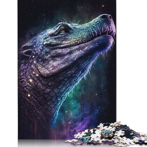 1000-teiliges Puzzle für Erwachsene und Kinder, Galaxy Art, Krokodil-Puzzles für Holzpuzzle, Heimdekorations-Puzzles (Größe 75 x 50 cm) von LiJianXXS