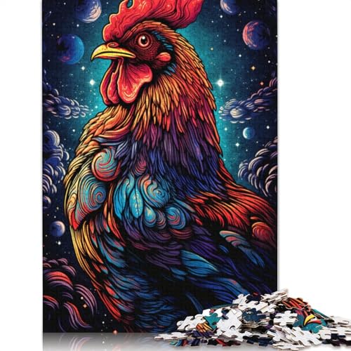 1000-teiliges Puzzle für Erwachsene und Kinder, Hahn im Weltraum, Puzzle für Erwachsene, Kartonpuzzle, Spielzeug, Denkspiel, 38 x 26 cm von LiJianXXS