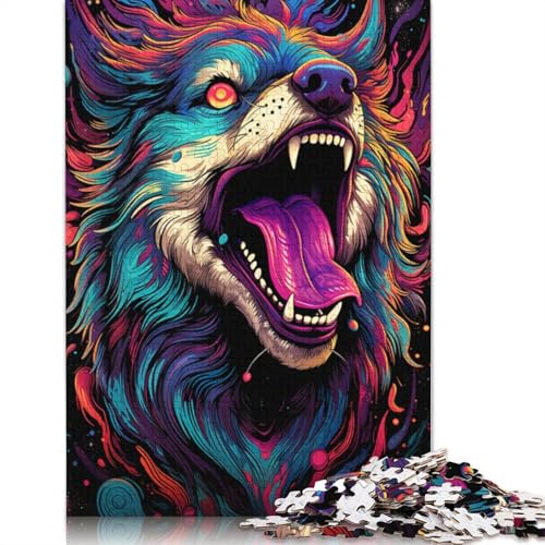 1000-teiliges Puzzle für Erwachsene und Kinder, Husky-Tierpuzzle für Erwachsene, Holzpuzzle, Spielzeug, Denkspiel, 75 x 50 cm von LiJianXXS