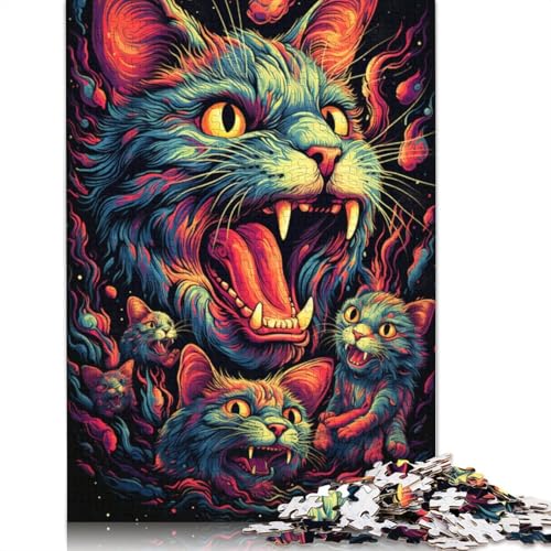 1000-teiliges Puzzle für Erwachsene und Kinder, Katzen, Tiere, Puzzle für Erwachsene, Kartonpuzzle, Spielzeug, Denkspiel, 38 x 26 cm von LiJianXXS