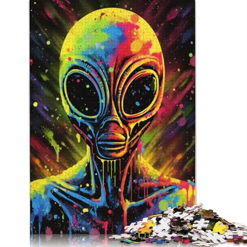 1000-teiliges Puzzle für Erwachsene und Kinder, Kunst-Aliens-Puzzle für Erwachsene, Holzpuzzle, Spielzeug, Denkspiel, 75 x 50 cm von LiJianXXS