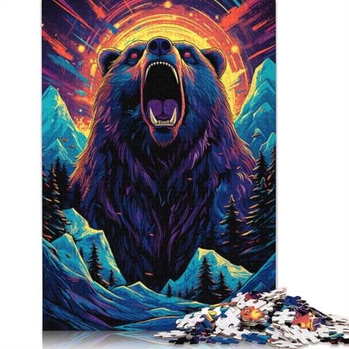 1000-teiliges Puzzle für Erwachsene und Kinder, Kunst-Braunbär-Puzzle für Erwachsene, Kartonpuzzle, Spielzeug, Denkspiel, 38 x 26 cm von LiJianXXS