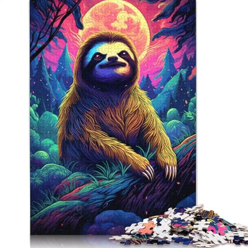 1000-teiliges Puzzle für Erwachsene und Kinder, Kunst-Faultier-Puzzle für Erwachsene, Kartonpuzzle, Spielzeug, Denkspiel, 38 x 26 cm von LiJianXXS