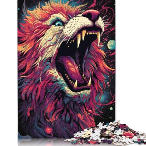 1000-teiliges Puzzle für Erwachsene und Kinder, Kunst-Löwen-Puzzle für Erwachsene, Holzpuzzle, Spielzeug, Denkspiel, 75 x 50 cm von LiJianXXS