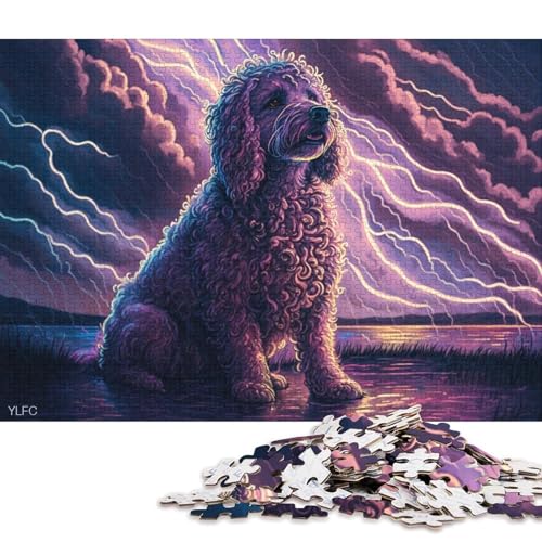 1000-teiliges Puzzle für Erwachsene und Kinder, Kunsttiere, Pudel, Puzzle für Erwachsene, Holzpuzzle, Spielzeug, Denkspiel, 75 x 50 cm von LiJianXXS