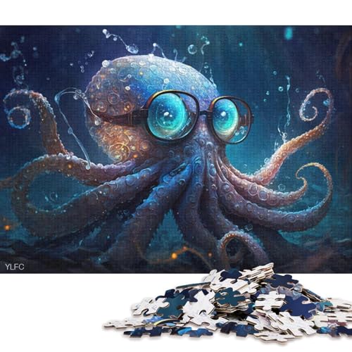 1000-teiliges Puzzle für Erwachsene und Kinder, Oktopus, magische Tiere, Puzzle für Erwachsene, Kartonpuzzle, Spielzeug, Denkspiel, 38 x 26 cm von LiJianXXS