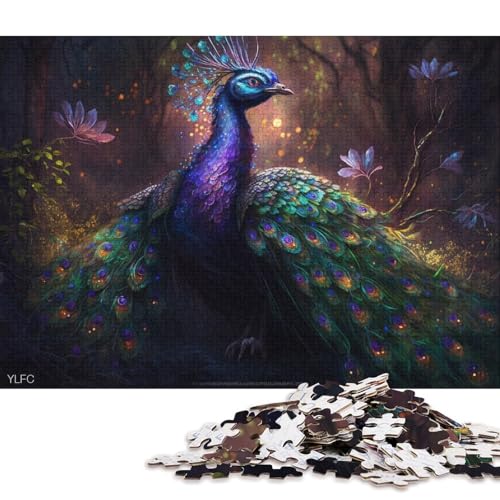 1000-teiliges Puzzle für Erwachsene und Kinder, Pfau im Dschungel, Puzzle für Erwachsene, Holzpuzzle, Spielzeug, Denkspiel, 75 x 50 cm von LiJianXXS