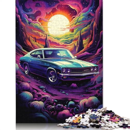 1000-teiliges Puzzle für Erwachsene und Kinder, Psychedelisches Sportwagen-Puzzle für Erwachsene, Holzpuzzle, Spielzeug, Denkspiel, 75 x 50 cm von LiJianXXS