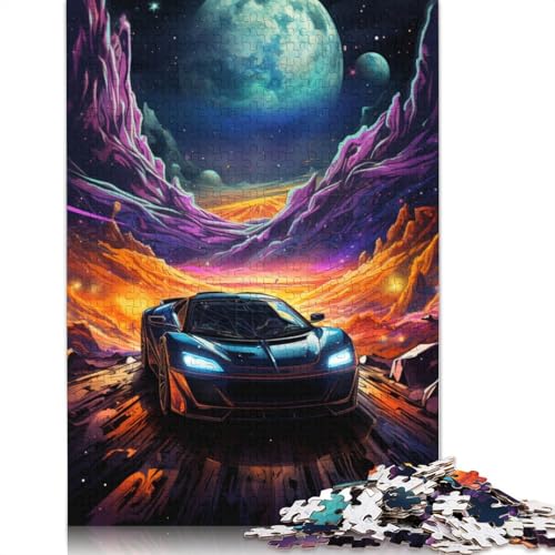 1000-teiliges Puzzle für Erwachsene und Kinder, Psychedelisches Sportwagen-Puzzle für Erwachsene, Kartonpuzzle, Spielzeug, Denkspiel, 38 x 26 cm von LiJianXXS