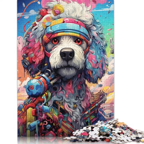 1000-teiliges Puzzle für Erwachsene und Kinder, Pudel-Kunst-Roboter-Puzzle für Erwachsene, Kartonpuzzle, Spielzeug, Denkspiel, 38 x 26 cm von LiJianXXS