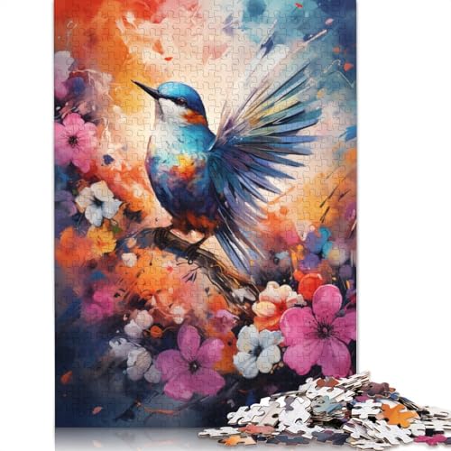 1000-teiliges Puzzle für Erwachsene und Kinder, Vogel- und Blumenwelt-Puzzle für Erwachsene, Kartonpuzzle, Spielzeug, Denkspiel, 38 x 26 cm von LiJianXXS