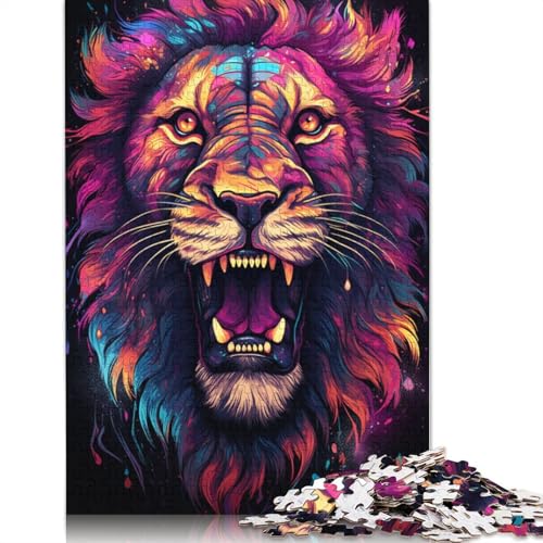 1000-teiliges Puzzle für Erwachsene und Kinder, Wütender Löwe, Puzzle für Erwachsene, Holzpuzzle, Spielzeug, Denkspiel, 75 x 50 cm von LiJianXXS