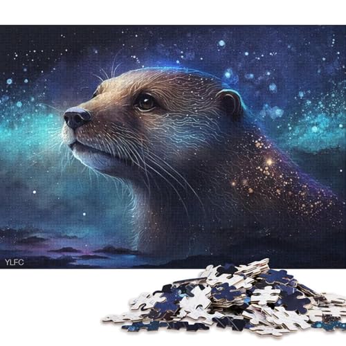 1000-teiliges Puzzle für Erwachsene und Kinder, kosmisches Galaxie-Otter-Puzzle für Erwachsene, Kartonpuzzle, Spielzeug, Denkspiel, 38 x 26 cm von LiJianXXS