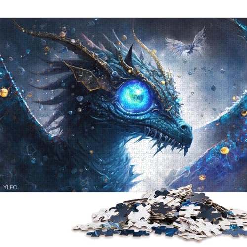 1000-teiliges Puzzle für Erwachsene und Kinder, magischer Drachen-Puzzle für Erwachsene, Holzpuzzle, Spielzeug, Denkspiel, 75 x 50 cm von LiJianXXS