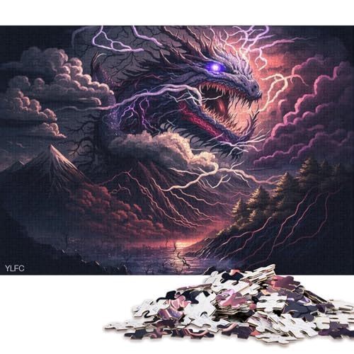 1000-teiliges PuzzleDer Fuji und der Drache, Puzzle für Kinder, Papppuzzle, Puzzle für Erwachsene, Lernspiel, Herausforderungsspielzeug 38x26cm/1000 Teile von LiJianXXS