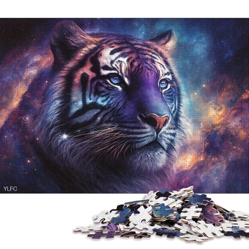 1000-teiliges PuzzleKosmisches Galaxie-Tiger-Puzzle für Kinder, Holzpuzzle, Heimdekoration, Puzzle-Spielzeug 75x50cm/1000 Teile von LiJianXXS