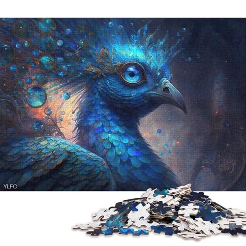 1000-teiliges PuzzleMagischer Pfauenkrieger, Puzzle für Erwachsene, Kartonpuzzle für Sommerliebhaber 38x26cm/1000 Teile von LiJianXXS