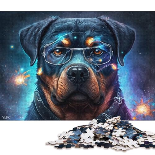 1000-teiliges PuzzleMagischer Rottweiler-Krieger, Puzzle für Kinder, Holzpuzzle, Heimdekoration, Puzzlespielzeug 75x50cm/1000 Teile von LiJianXXS