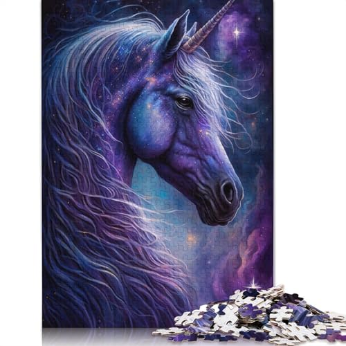 1000-teiliges Puzzlespiel Galaxie-Einhorn, Holzpuzzle, Heimdekorations-Puzzle (Größe 75 x 50 cm) von LiJianXXS