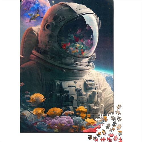 Astronauten-Blumen-Puzzle für Erwachsene und Jugendliche, 1000-teiliges Puzzle für Erwachsene und Teenager, 1000-teiliges Puzzle für Erwachsene (Größe 75x50 cm) von LiJianXXS